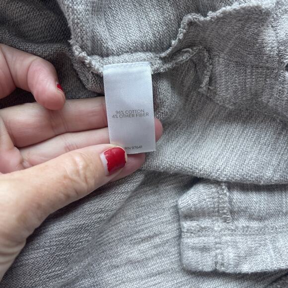 Pure J Jill Sz 1X Tunic Sweater Raglan Sleeve V-Neck Relaxed Cotton Slub Tan - Picture 9 of 9